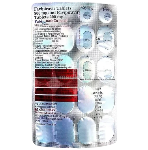 fabiflu 800mg co-pack tablet 18's